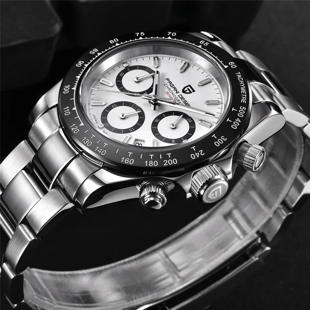 New PAGANI DESIGN PD1644 Luxury Men's Quartz Watch Automatic date Wristwatches Sport 100m Waterproof Chronograph Men Gift - Image 4