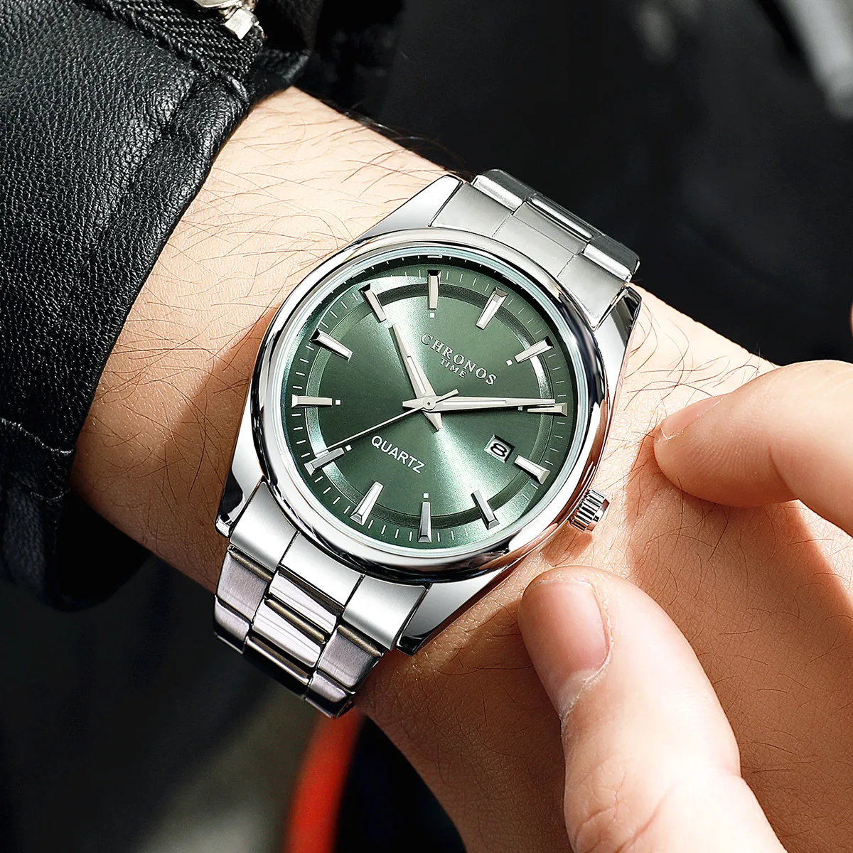 CHRONOS Luxury Quartz Watch for Men Waterproof Date Luminous Wristwatch Stainless Steel Men's Watches Male Clock Sports Reloj