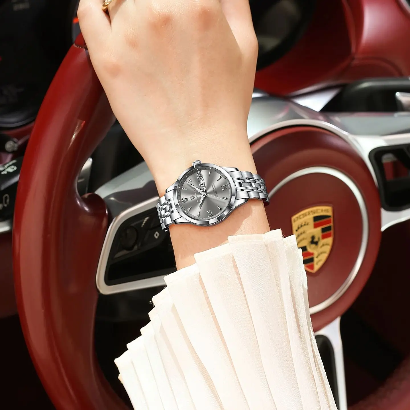 POEDAGAR Original Watch For Woman Waterproof Luminous Date Week Ladies Watch Stainless Steel Quartz Women's Watches Female Reloj - Image 5